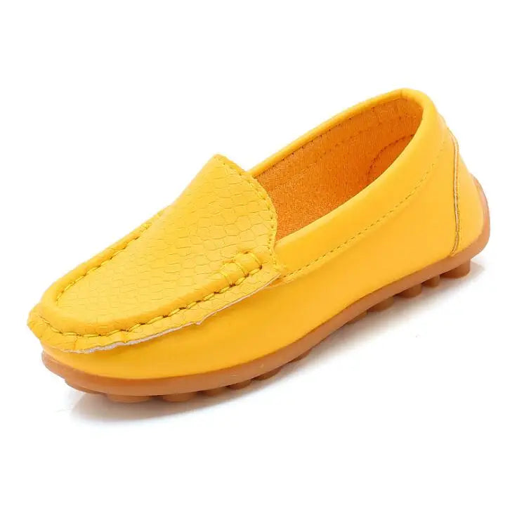 Kids Casual Style Slip On Leather Loafers