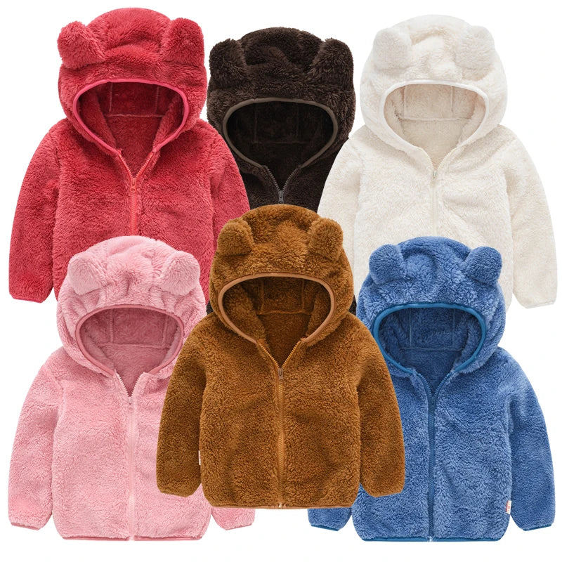 Toddler/Kids Girls Boys Hooded Warm Surcoat/Sweatshirt