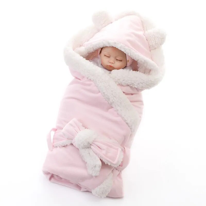 Warm Soft Baby Blanket and Swaddling Solid Bedding Set childrensterritory