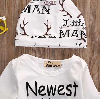 Newborn Baby Boy Letter Print 3 Piece Clothes Set childrensterritory