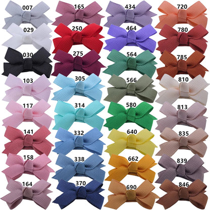 Baby/Kids Girls Solid Ribbon Bow Hair Clips