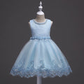 Sleeveless Flower design Lace Party Dresses For Girls childrensterritory