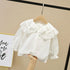 Toddler Girls Lace Design Turn Down Collar Shirts childrensterritory