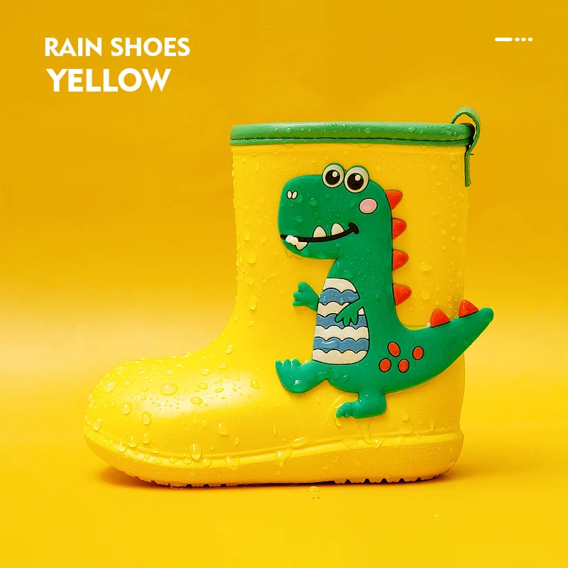 Non-slip Cartoon Dinosaur Design Children Rain Boots childrensterritory