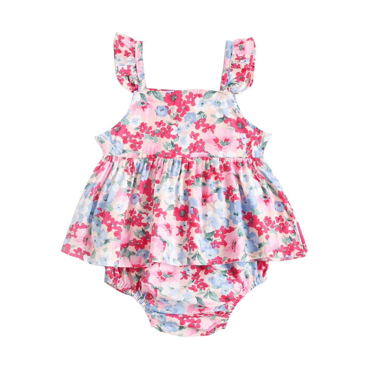 Baby Girls Floral Sleeveless Tops + Shorts Clothing Set childrensterritory