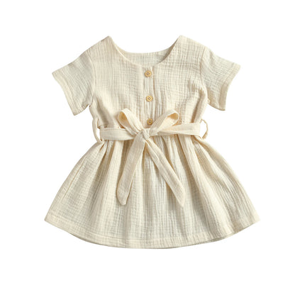 Casual High Waist A-line Dress for Toddler Girl