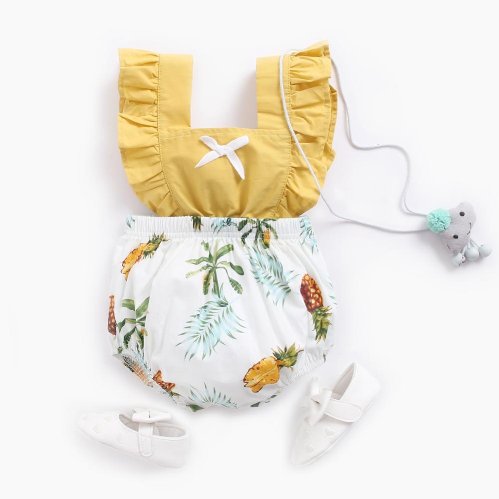 Floral Print Baby Girl Sleeveless Cotton Bodysuits childrensterritory