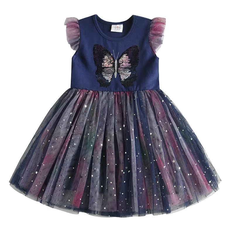 Kids Girls Unicorn Embroidery Birthday Tutu Dresses childrensterritory