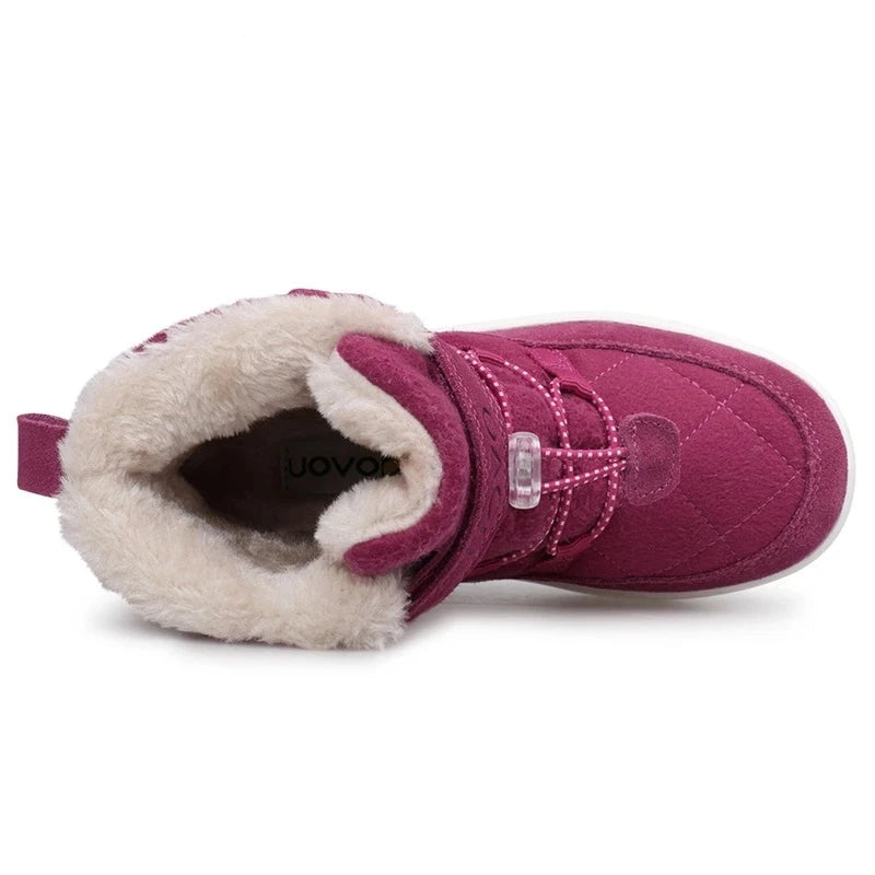 Kids Buckle Strap Velvet Warm Fur Snow Shoes childrensterritory