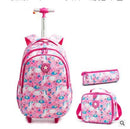 Printed 3pcs Kids School Bags On Wheels for Boys and Girls