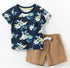 Kids Boys Short Sleeve Cartoon Print Clothing Sets childrensterritory