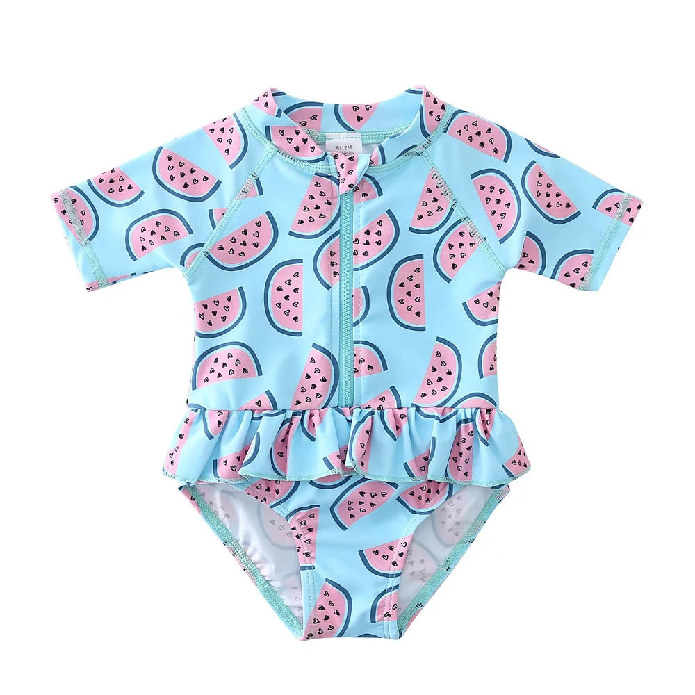 Toddler/Baby Girl Ruffle Printed One Piece Swimsuits
