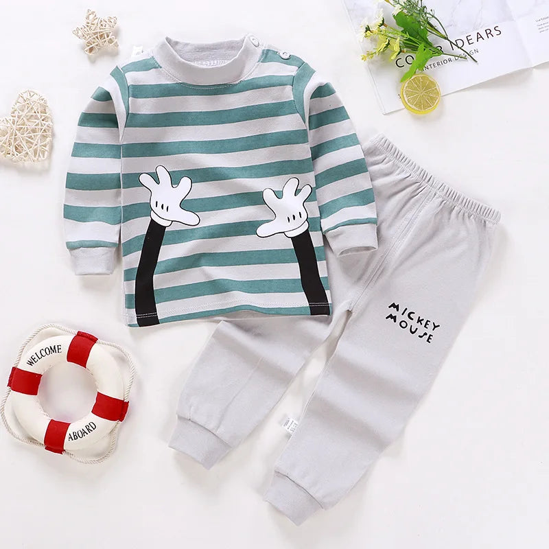 Kids Cartoon Print Long-Sleeved Clothing Set childrensterritory