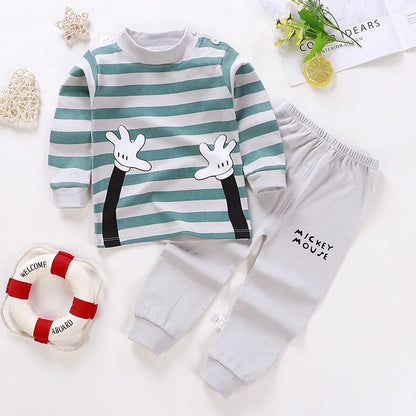 Kids Cartoon Print Long-Sleeved Clothing Set childrensterritory