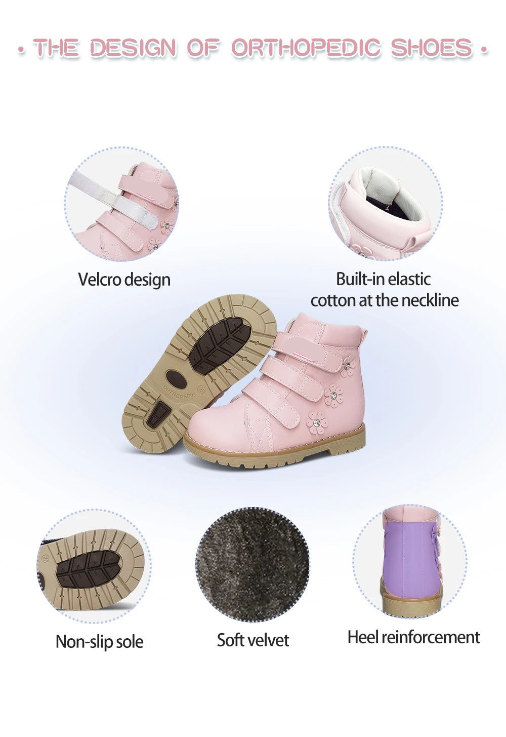 Kids Luxury Ankle Booties With Rhinestone Decoration