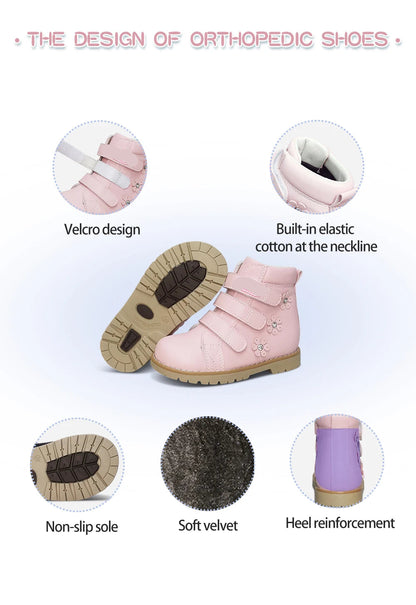 Kids Luxury Ankle Booties With Rhinestone Decoration childrensterritory