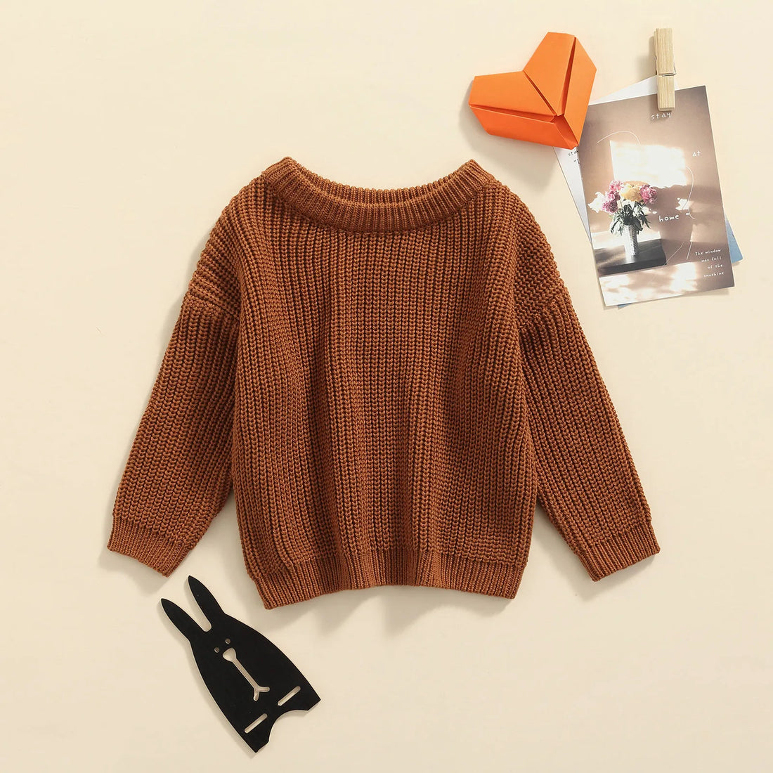 Baby Boys Girls Solid Color Long Sleeve Knit Sweaters childrensterritory