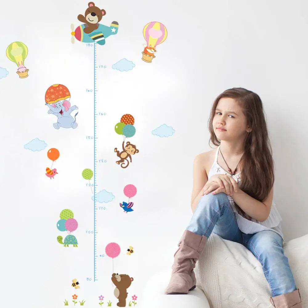 Cartoon Design Height Measure Wall Decals for Kids Room childrensterritory