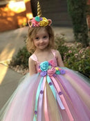 Party Dresses for Girls: Ball Gown Flower Design with Daisy Ribbons