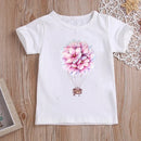 Stylish Cartoon Print Kids Girls Casual T-shirts childrensterritory