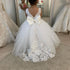 Kids Girls Backless Tutu Wedding Party Dresses with Long Train childrensterritory