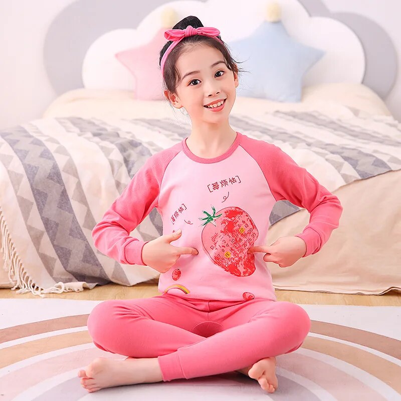 Kids Unisex Cartoon and Floral Print Soft Sleepwear Pajamas Sets childrensterritory
