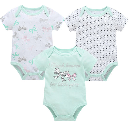 6 pcs/lot Baby Girls Cartoon Print Bodysuits for Summer childrensterritory