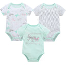 6 pcs/lot Baby Girls Cartoon Print Bodysuits for Summer childrensterritory