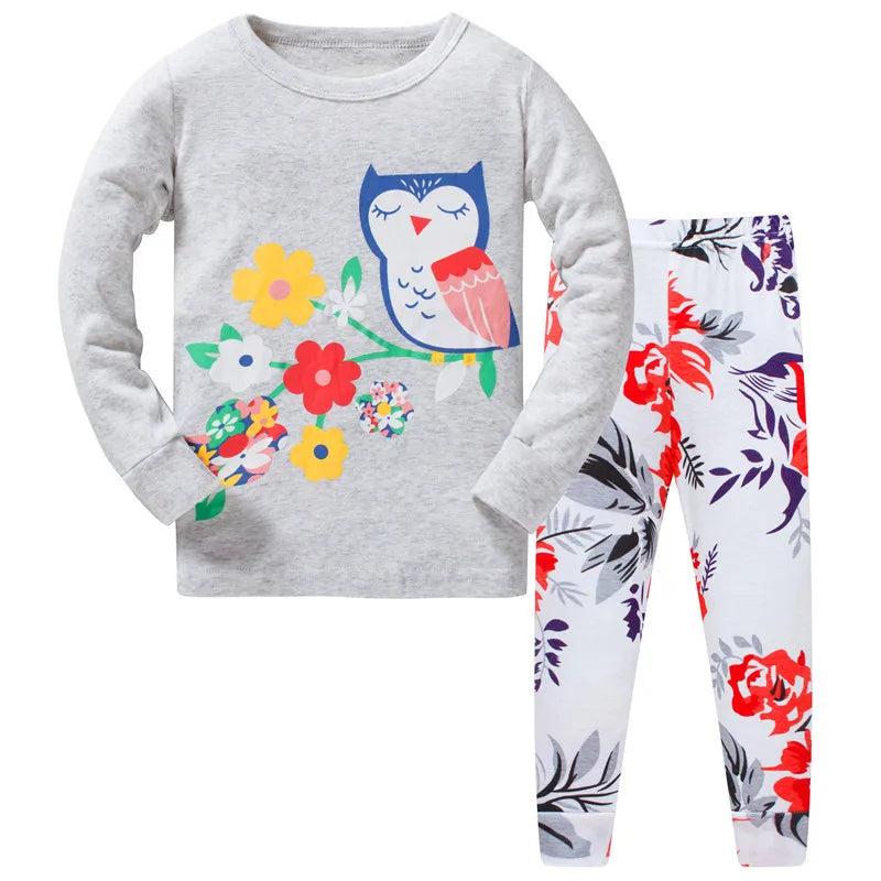 Kids Girls Cartoon Unicorn/Mermaid Print Sleepwear Set childrensterritory