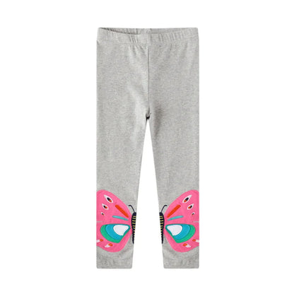 Kids Girls Cartoon and Floral Print Cotton Leggings/Trousers childrensterritory