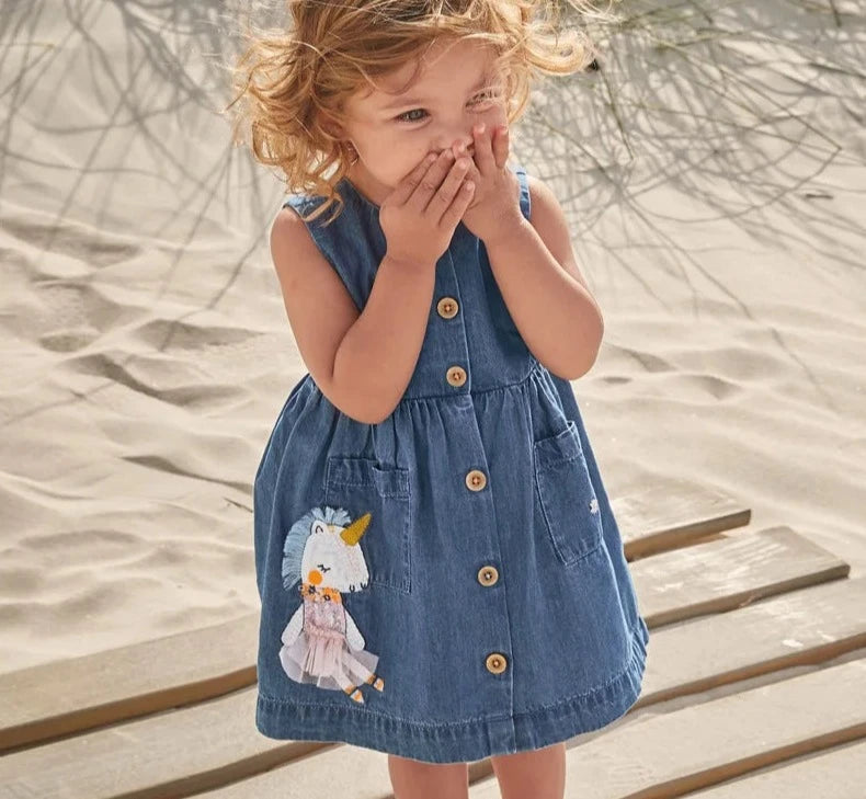Little Girls Lovely Unicorn Dresses for Summer Casual Clothes childrensterritory