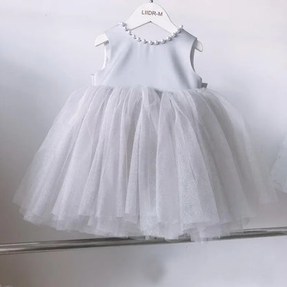 Little Girls Bridemaid Wedding Party Big Bow Princess Dress
