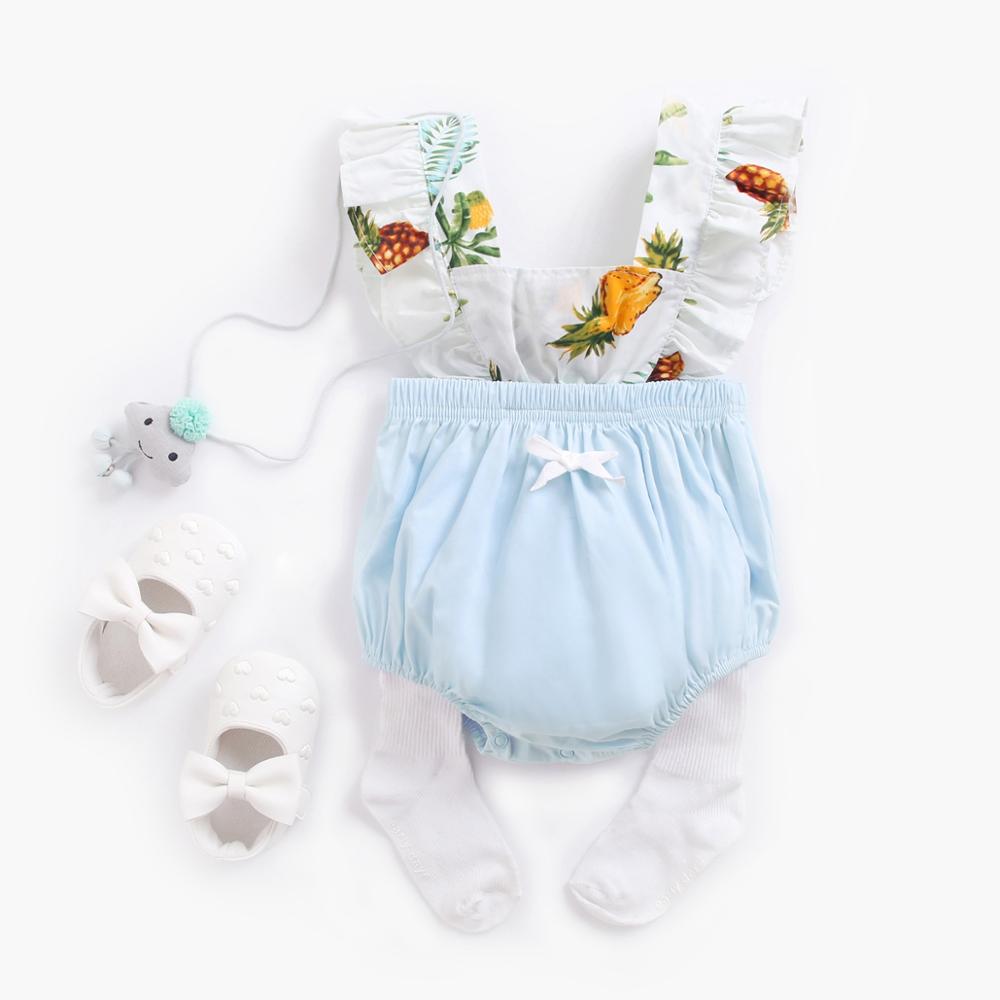 Floral Print Baby Girl Sleeveless Cotton Bodysuits childrensterritory