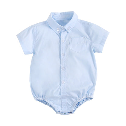 Plaid Cotton Baby Boys Short Sleeve Summer Bodysuit childrensterritory