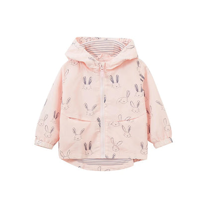 Cartoon Rabbit Printed Girls Hooded Coat childrensterritory