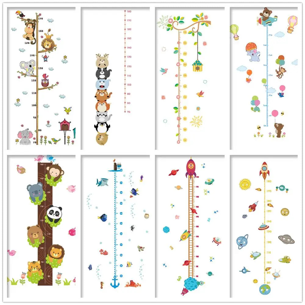Cartoon Design Height Measure Wall Decals for Kids Room childrensterritory
