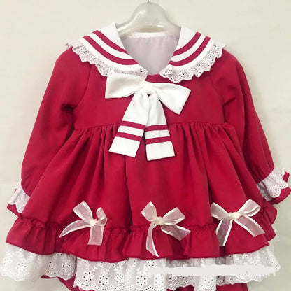 Kids Girls Spanish Bow-knot Vintage Princess Dress