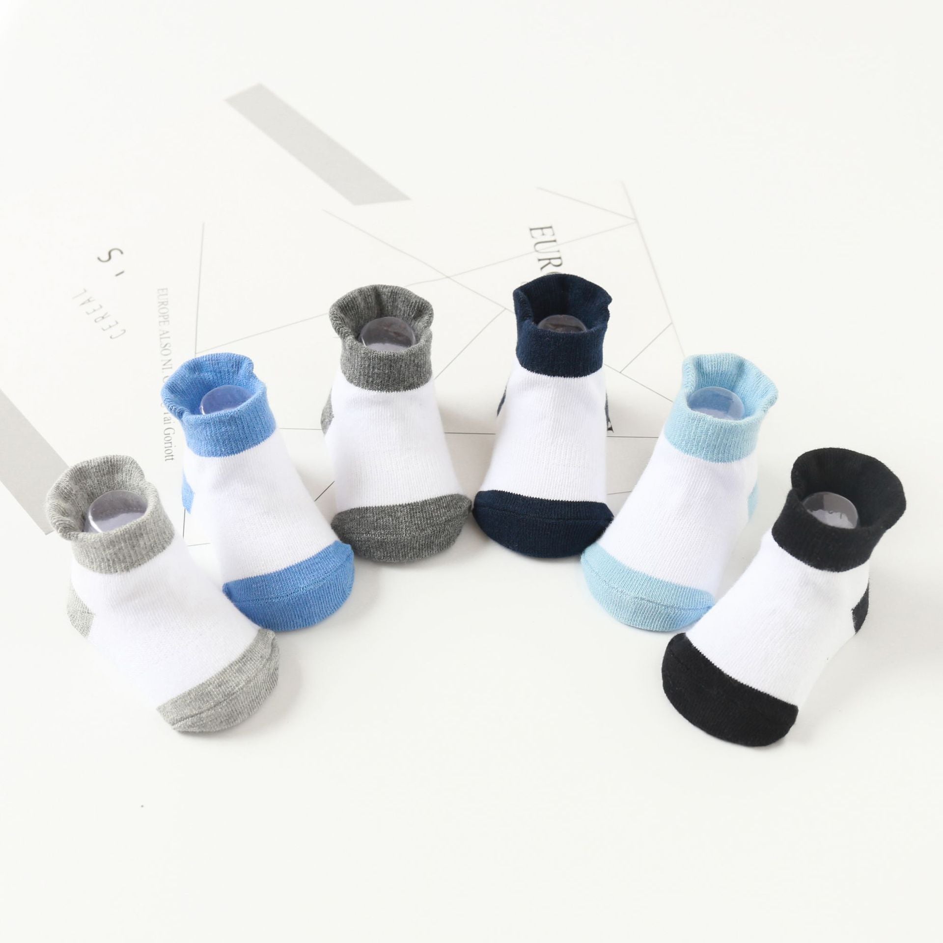 Baby/Kids 6 Pairs/lot Anti-slip Ankle Socks With Grip childrensterritory