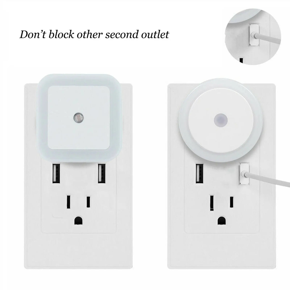 Mini Dusk to Dawn Sensor Wall Nights Lamp for Bedroom