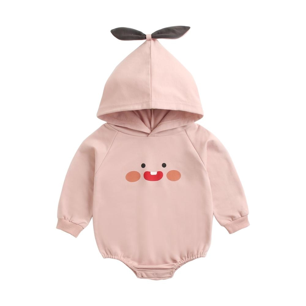 Baby Girls Cartoon Hooded Warm Cotton Bodysuits childrensterritory