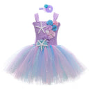Kids Girls Mermaid and Starfish Design Tutu Party Dresses childrensterritory