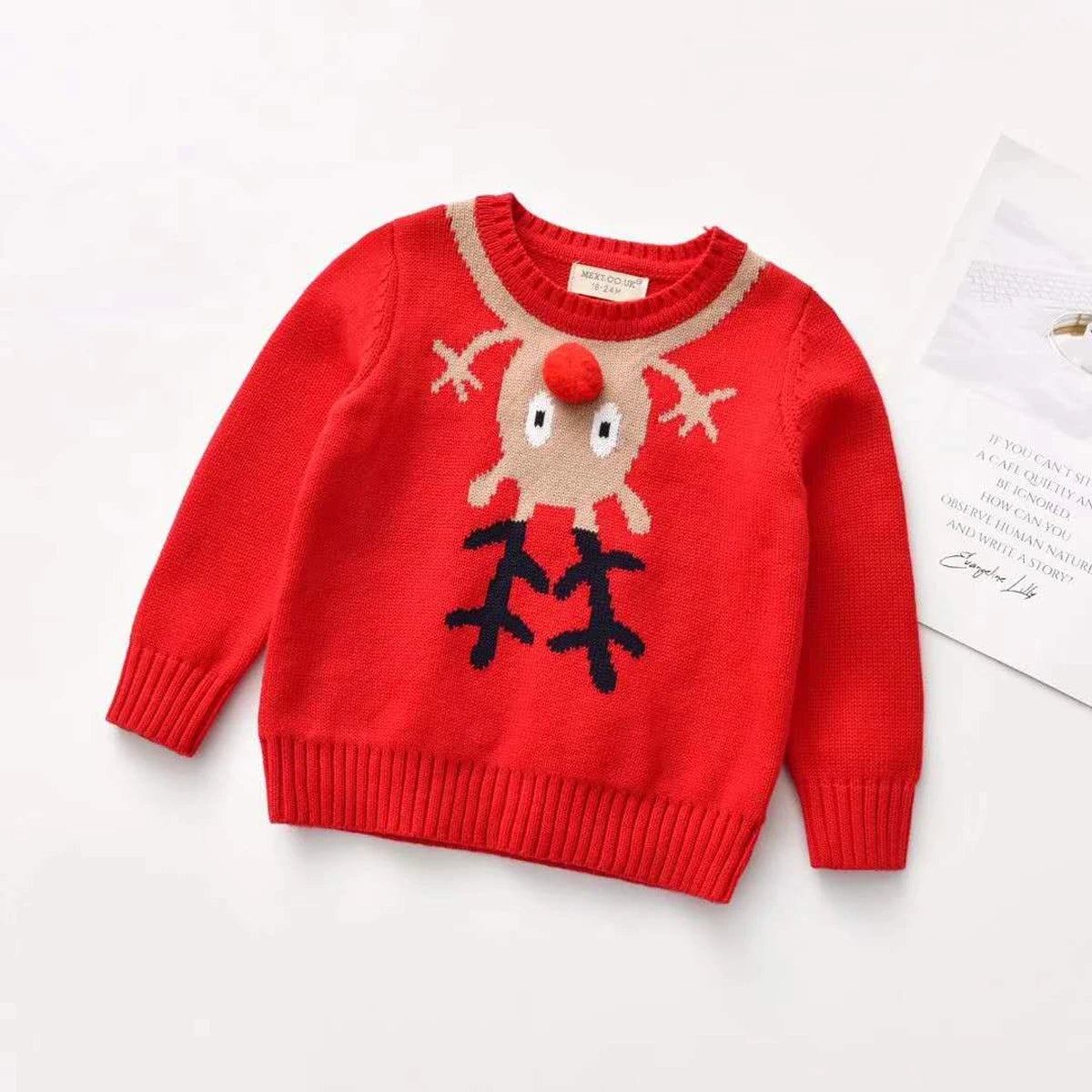 Kids Cartoon Print Long-Sleeved Warm Sweaters