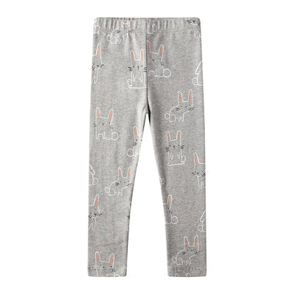 Kids Girls Cartoon Pattern Skinny Cotton Trousers childrensterritory