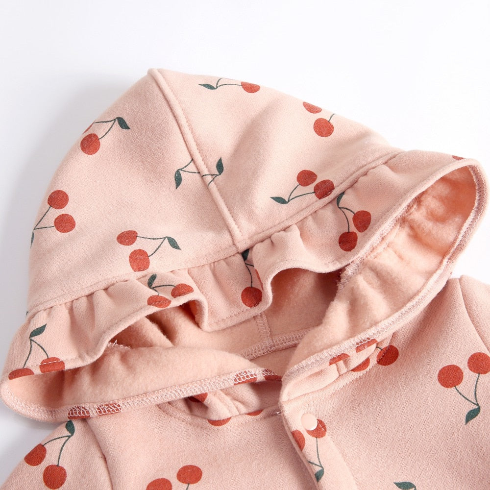 Long Sleeve Printed Baby Hooded Bodysuit for Winter childrensterritory