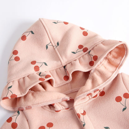Long Sleeve Printed Baby Hooded Bodysuit for Winter childrensterritory