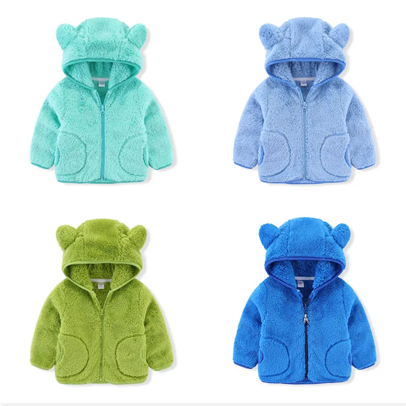 Toddler Boys Girls Warm Fleece Colorful Hoodies Jackets childrensterritory
