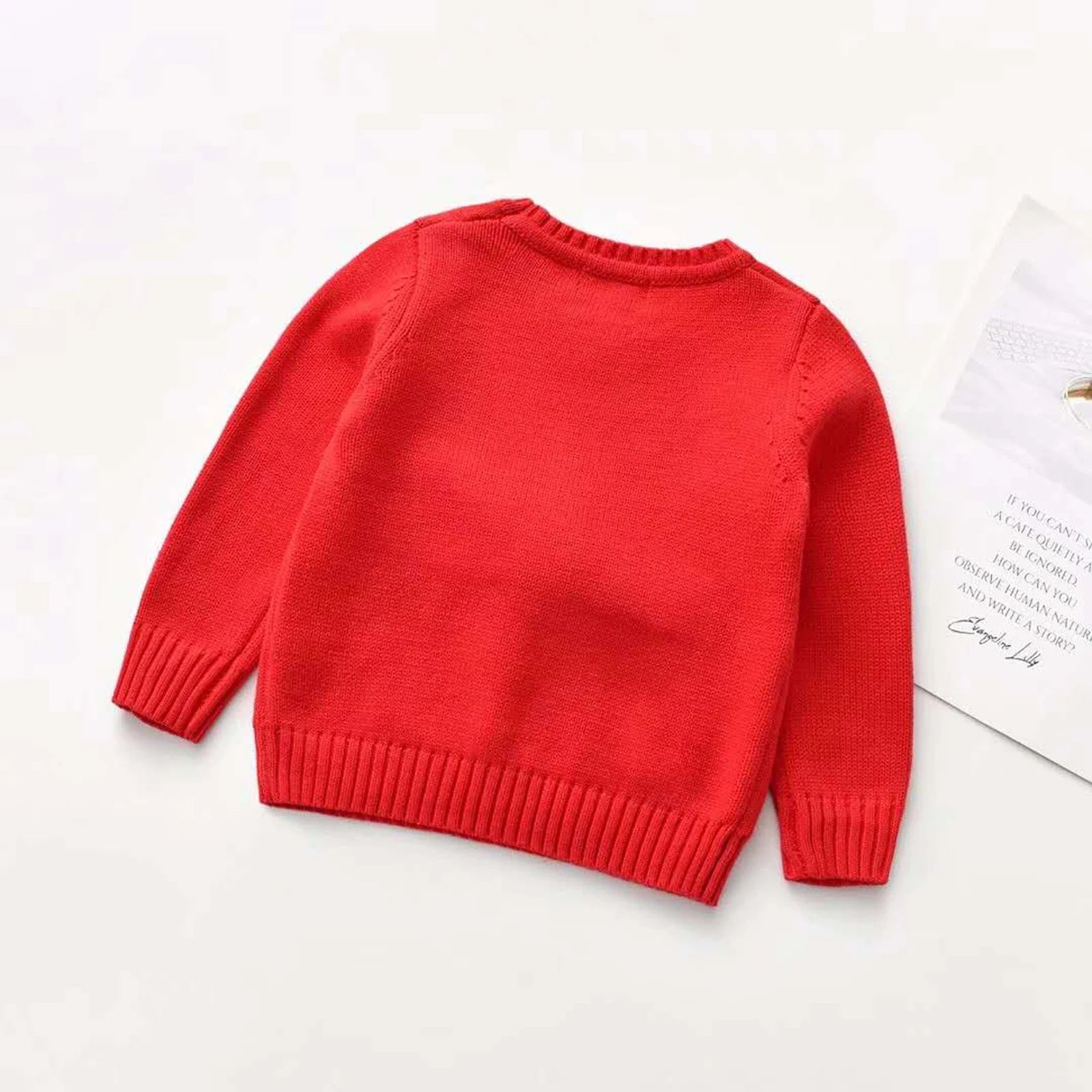 Kids Cartoon Print Long-Sleeved Warm Sweaters