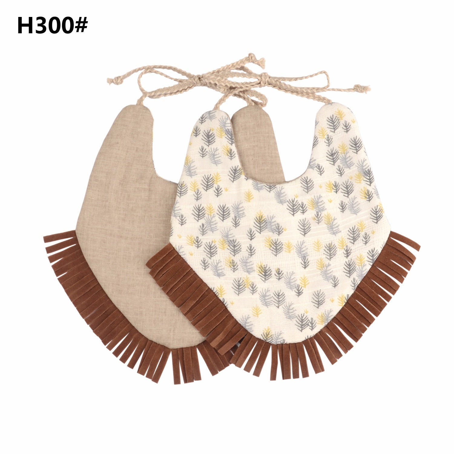 Baby Tassel Double-deck Bib | Cotton Linen Burp Cloths childrensterritory