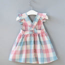 Kids Girls' Round Neck Embroidered Hollow Dress for Summer childrensterritory