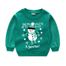 Christmas Letters and Santa Cartoon Prints Kids Sweatshirts childrensterritory